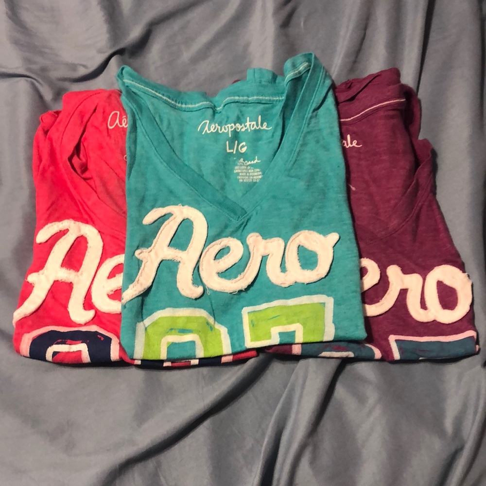 Three Aeropostale shirts